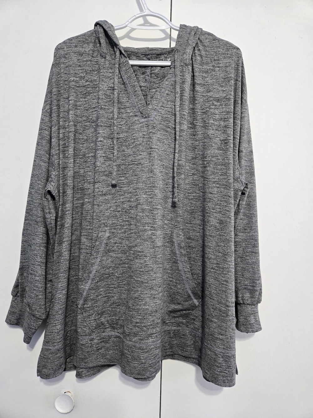 Lane Bryant LIVI Gray Hooded Tunic Top Plus Size 22/24 Soft Lounge